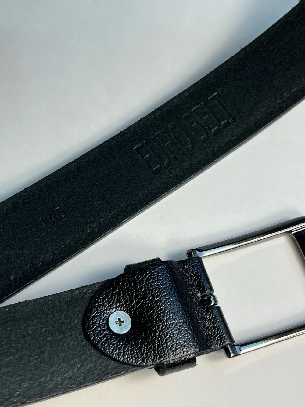 Euro Belt Men's Big Tall Black Leather Belt Size 145cm (48-52